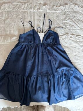 Spaghetti Strap Mini Dress in Deep Navy
